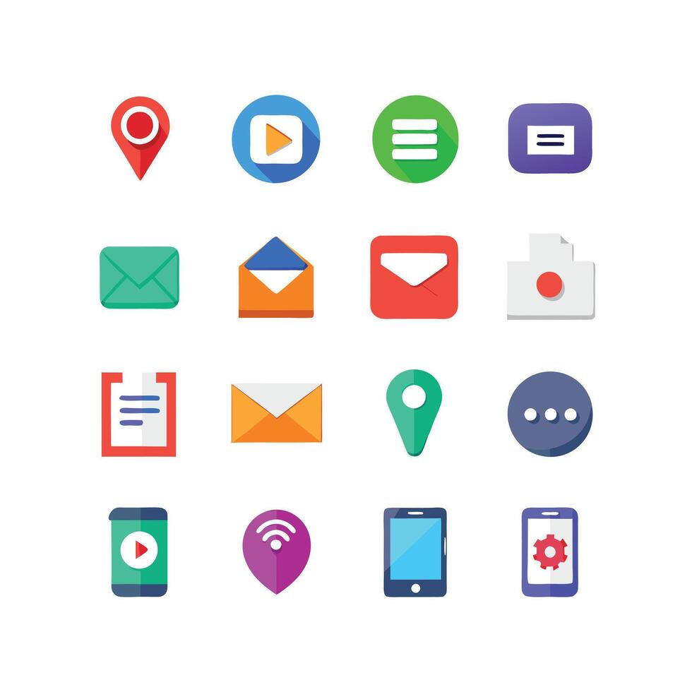 Contact Icon Set Collection Illustration vector