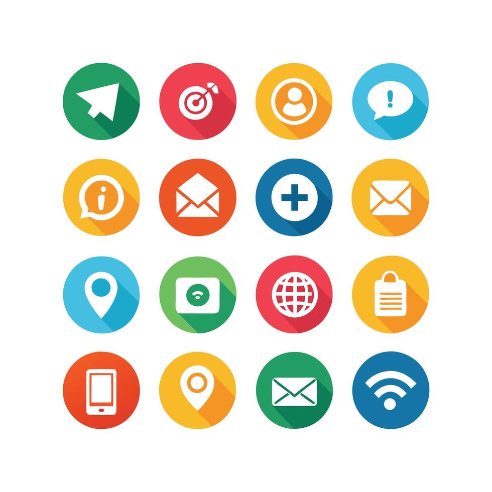 Contact Icon Set Collection Illustration vector
