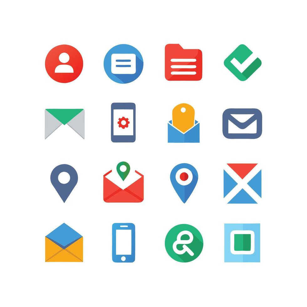 Contact Icon Set Collection Illustration vector