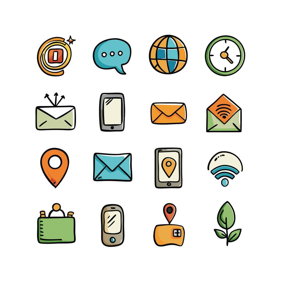 Contact Icon Set Collection Illustration vector