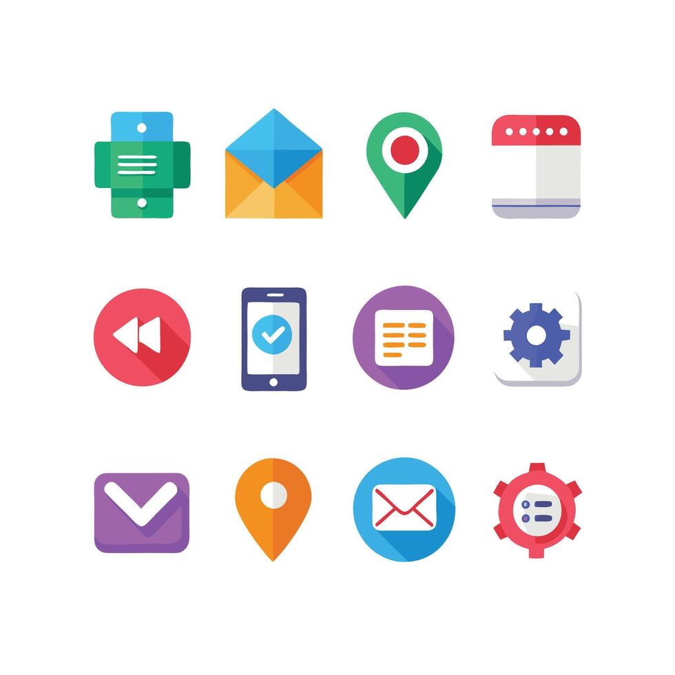 Contact Icon Set Collection Illustration vector