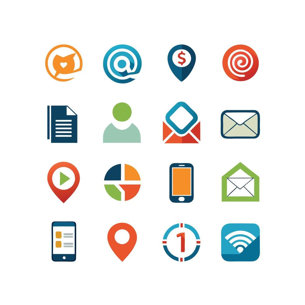 Contact Icon Set Collection Illustration vector