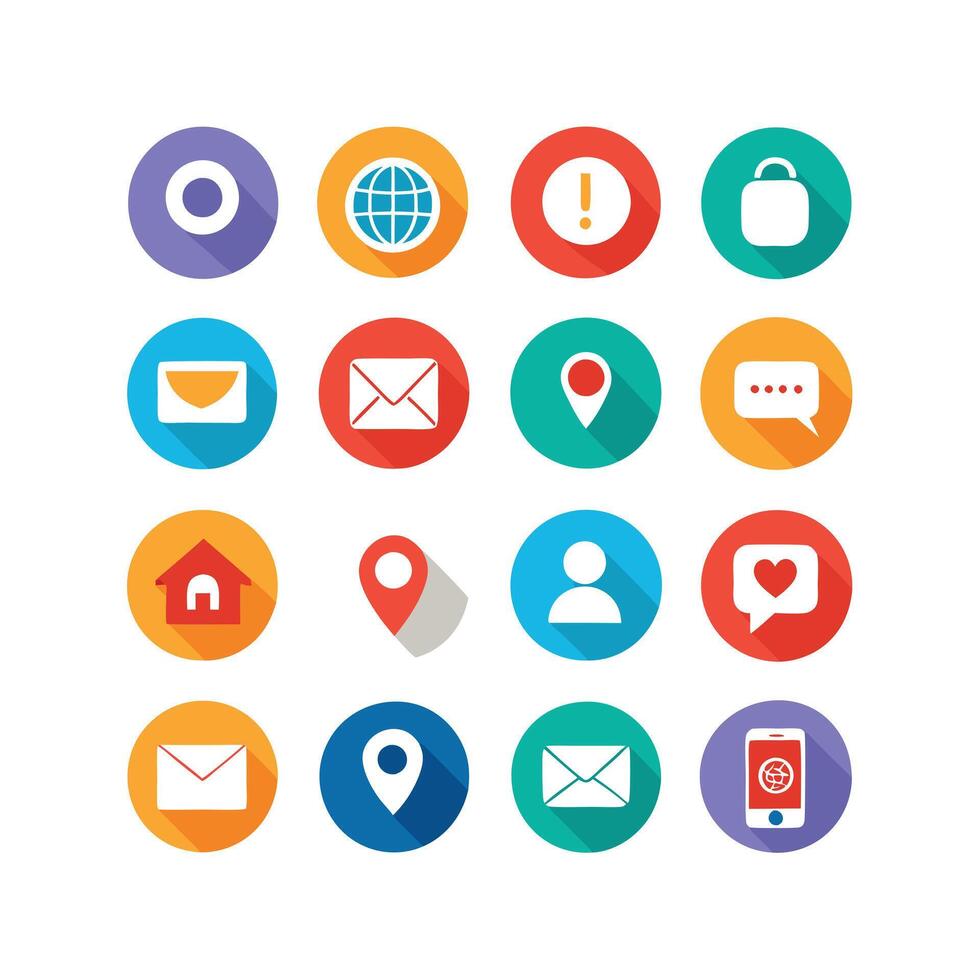 Contact Icon Set Collection Illustration vector