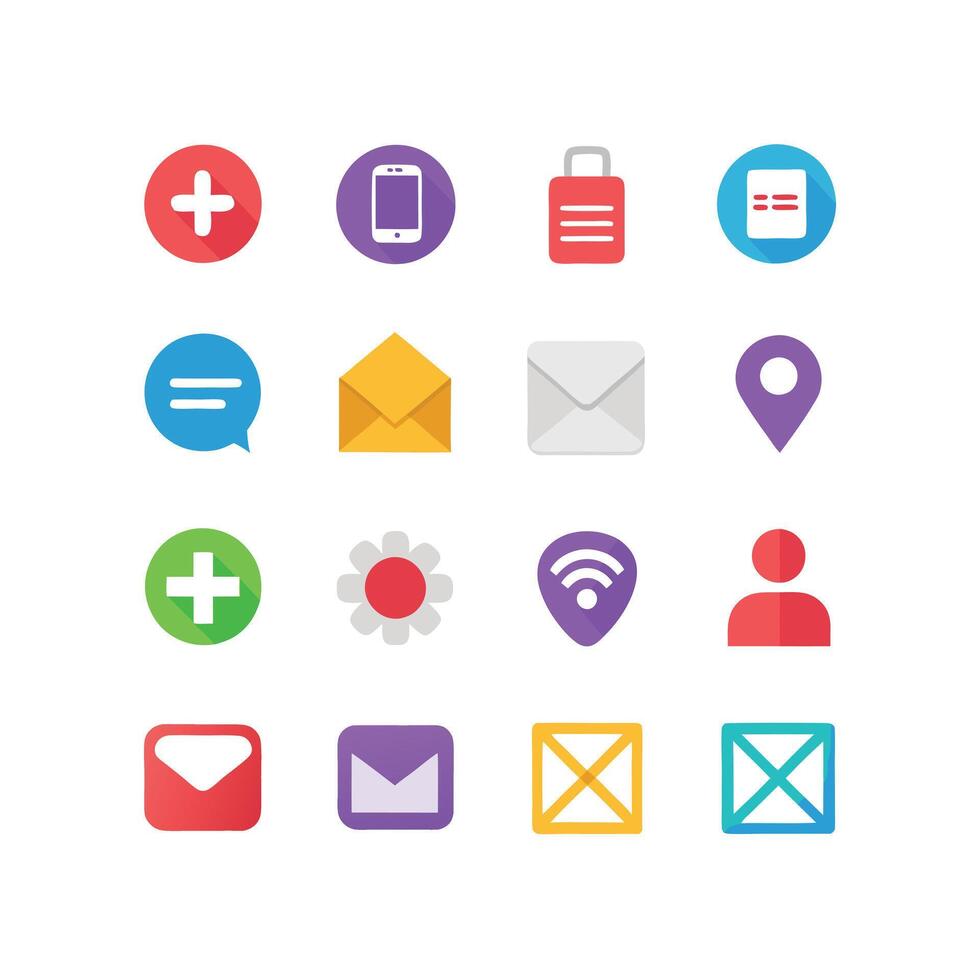 Contact Icon Set Collection Illustration vector