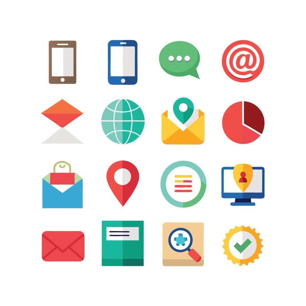 Contact Icon Set Collection Illustration vector
