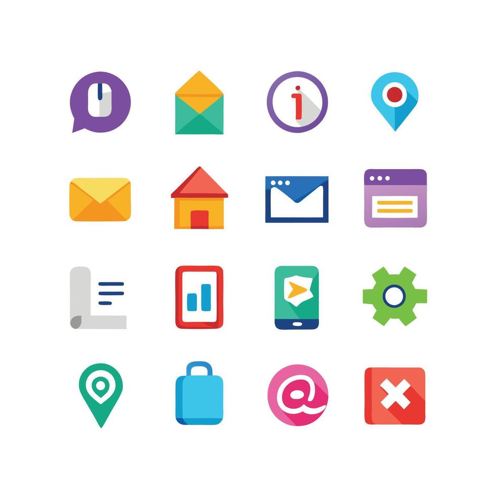 Contact Icon Set Collection Illustration vector