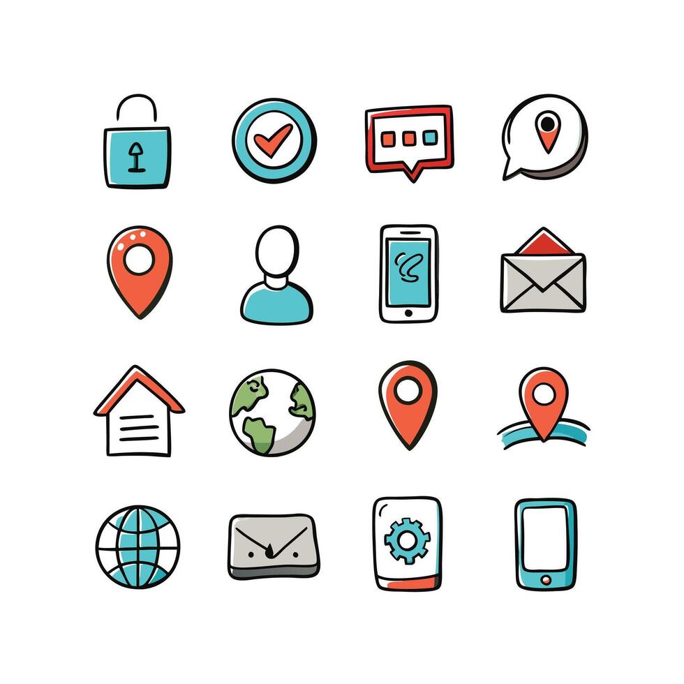 Contact Icon Set Collection Illustration vector