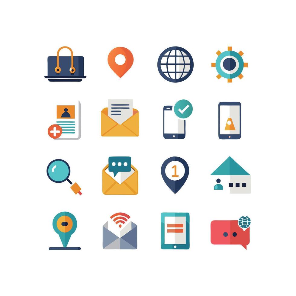 Contact Icon Set Collection Illustration vector
