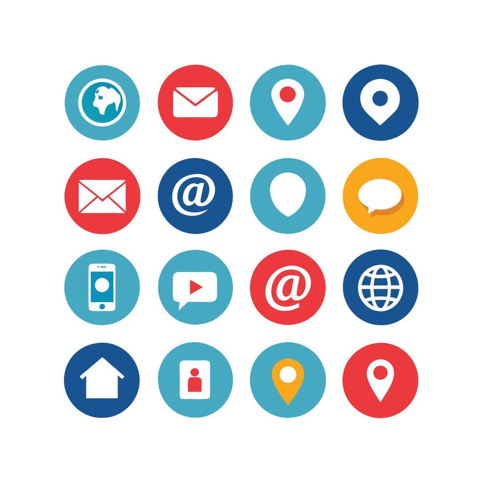 Contact Icon Set Collection Illustration vector