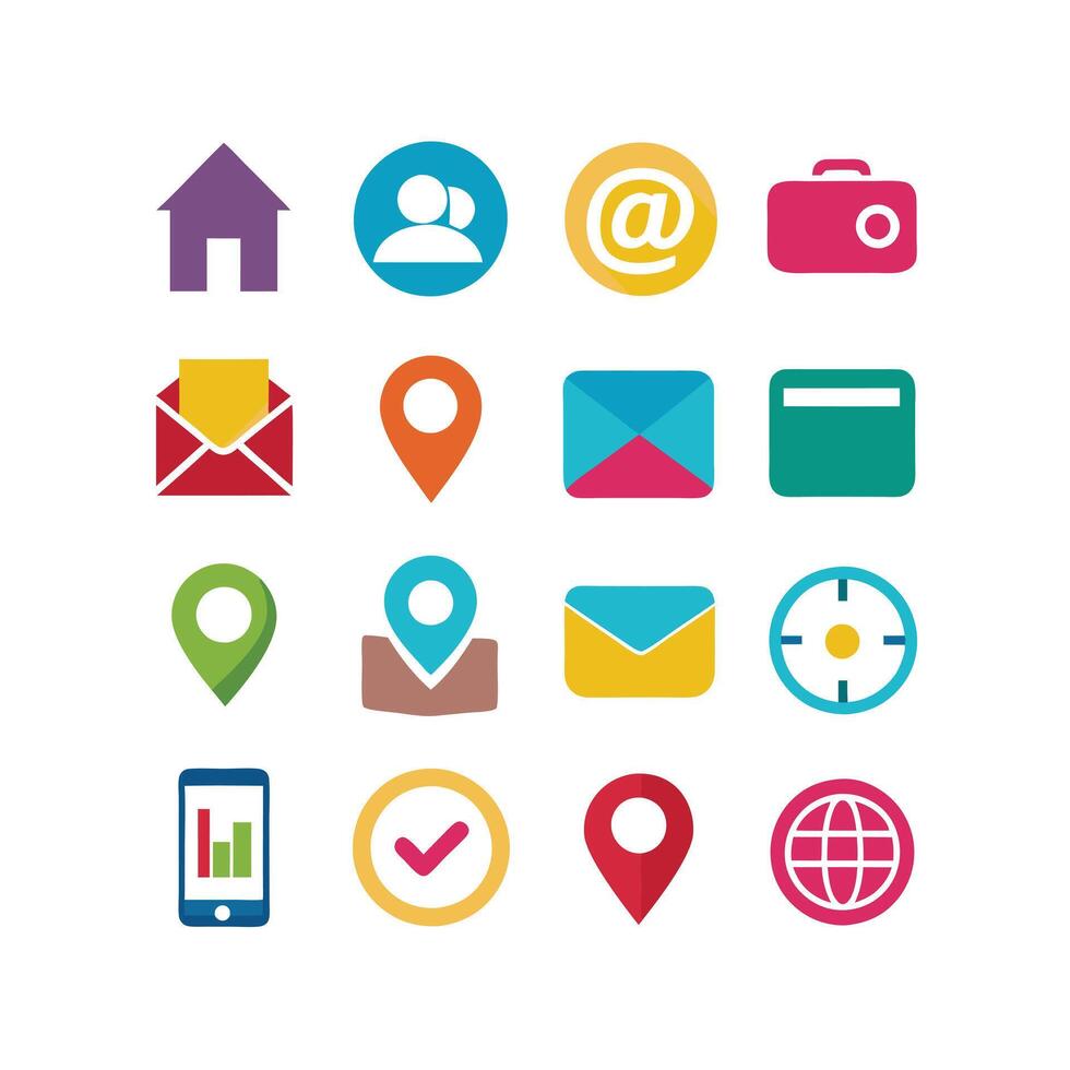 Contact Icon Set Collection Illustration vector