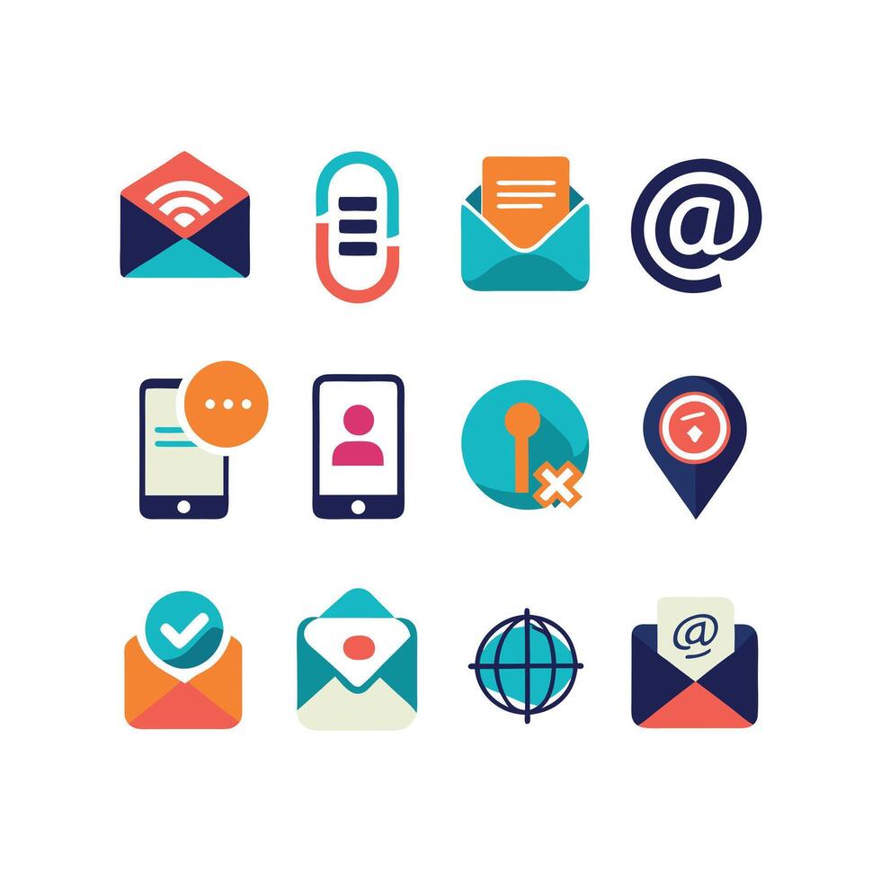 Contact Icon Set Collection Illustration vector