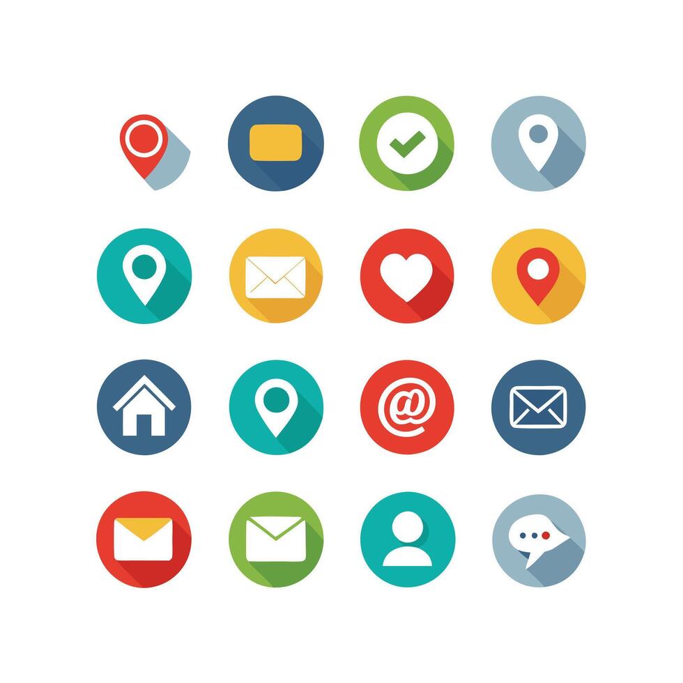 Contact Icon Set Collection Illustration vector