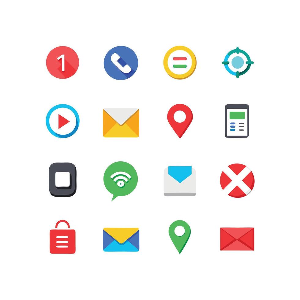 Contact Icon Set Collection Illustration vector