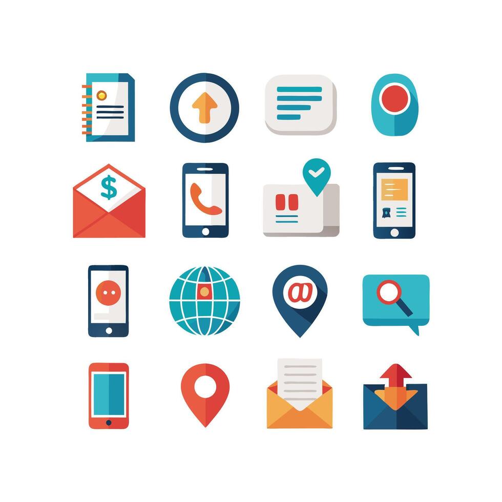 Contact Icon Set Collection Illustration vector