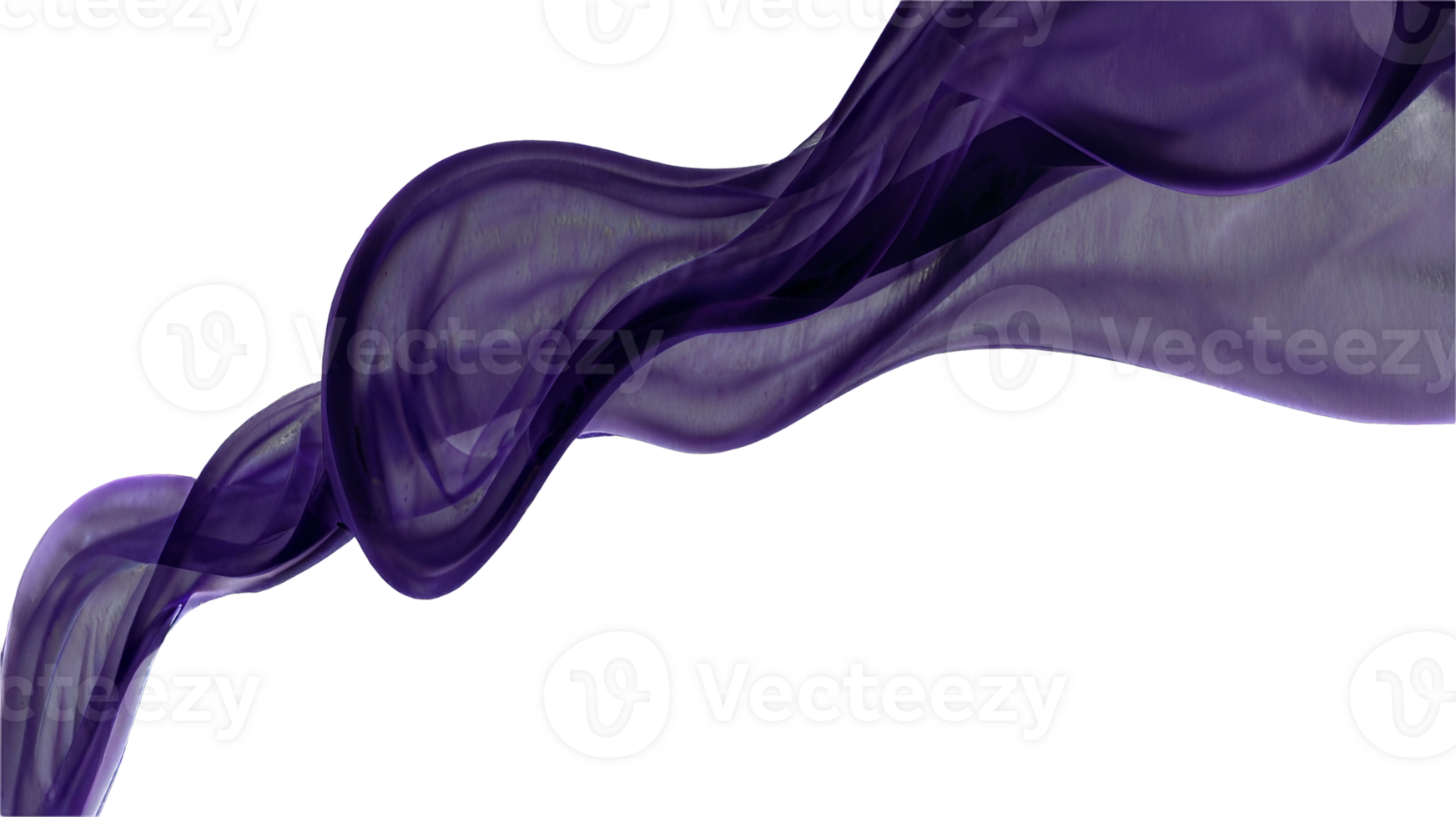 Abstract violet fablic smoke, purple wave cloud on transparent background. png