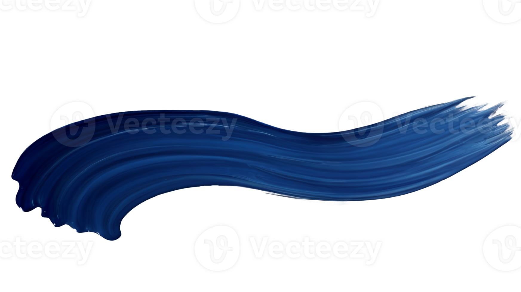 Blue ink brush stroke, isolated on transparent background. png