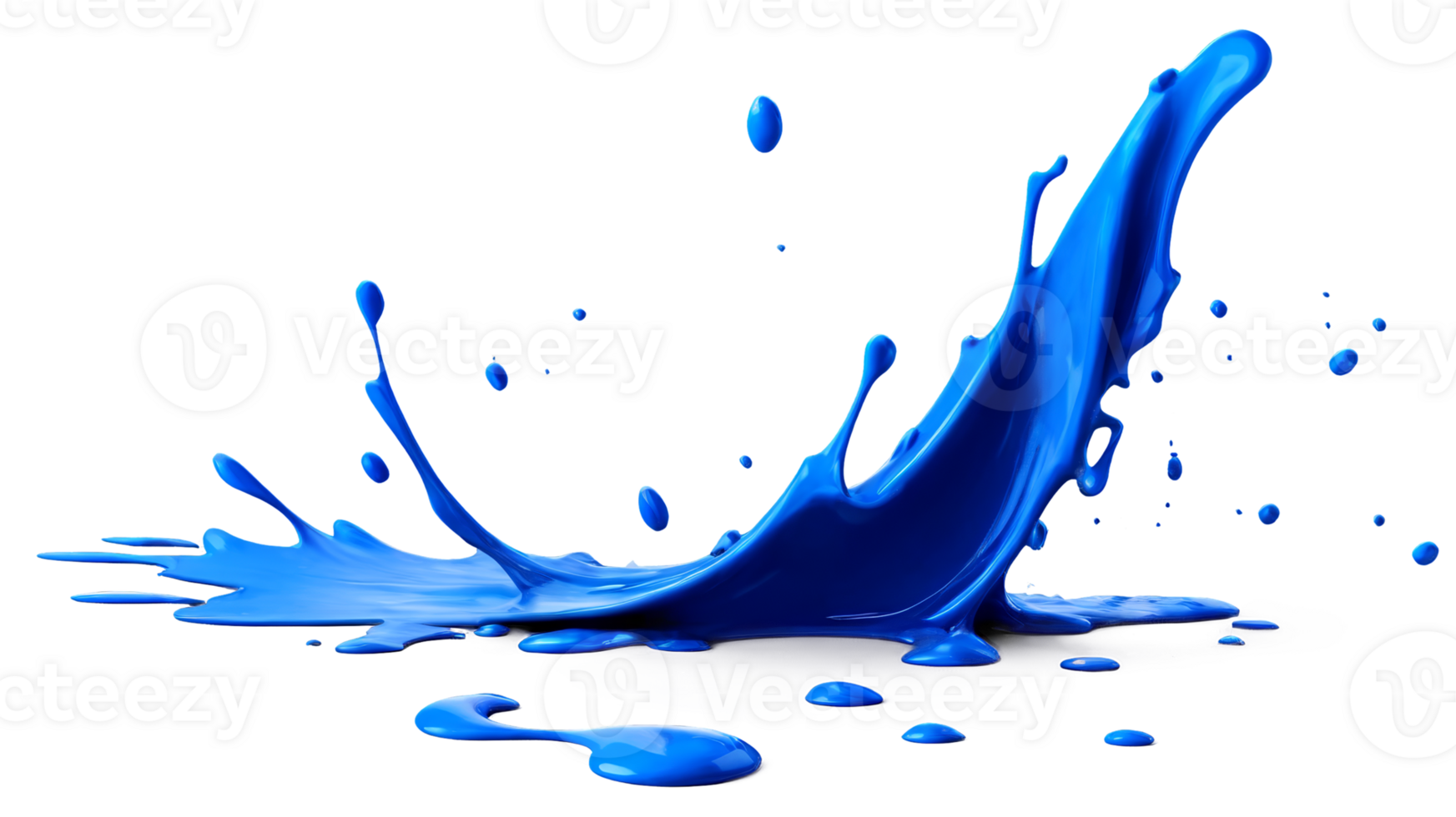 Blue ink brush stroke, isolated on transparent background. png