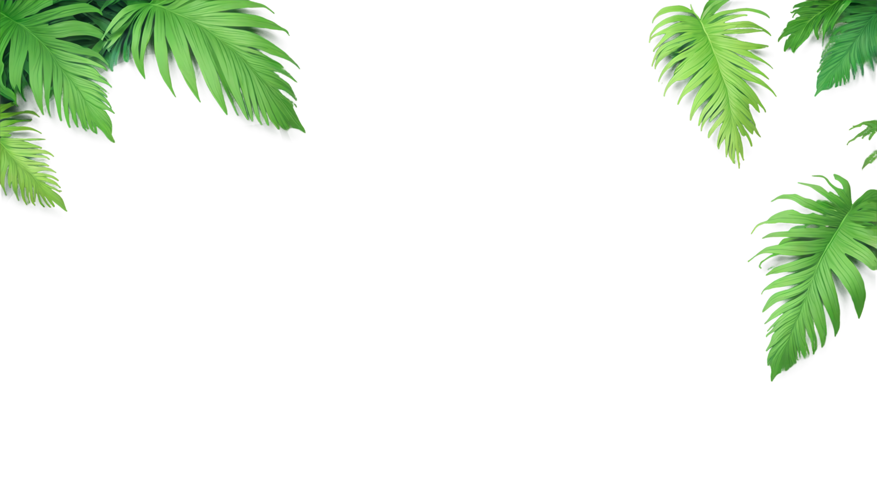 3D Jungle trees on isolated transparent background png