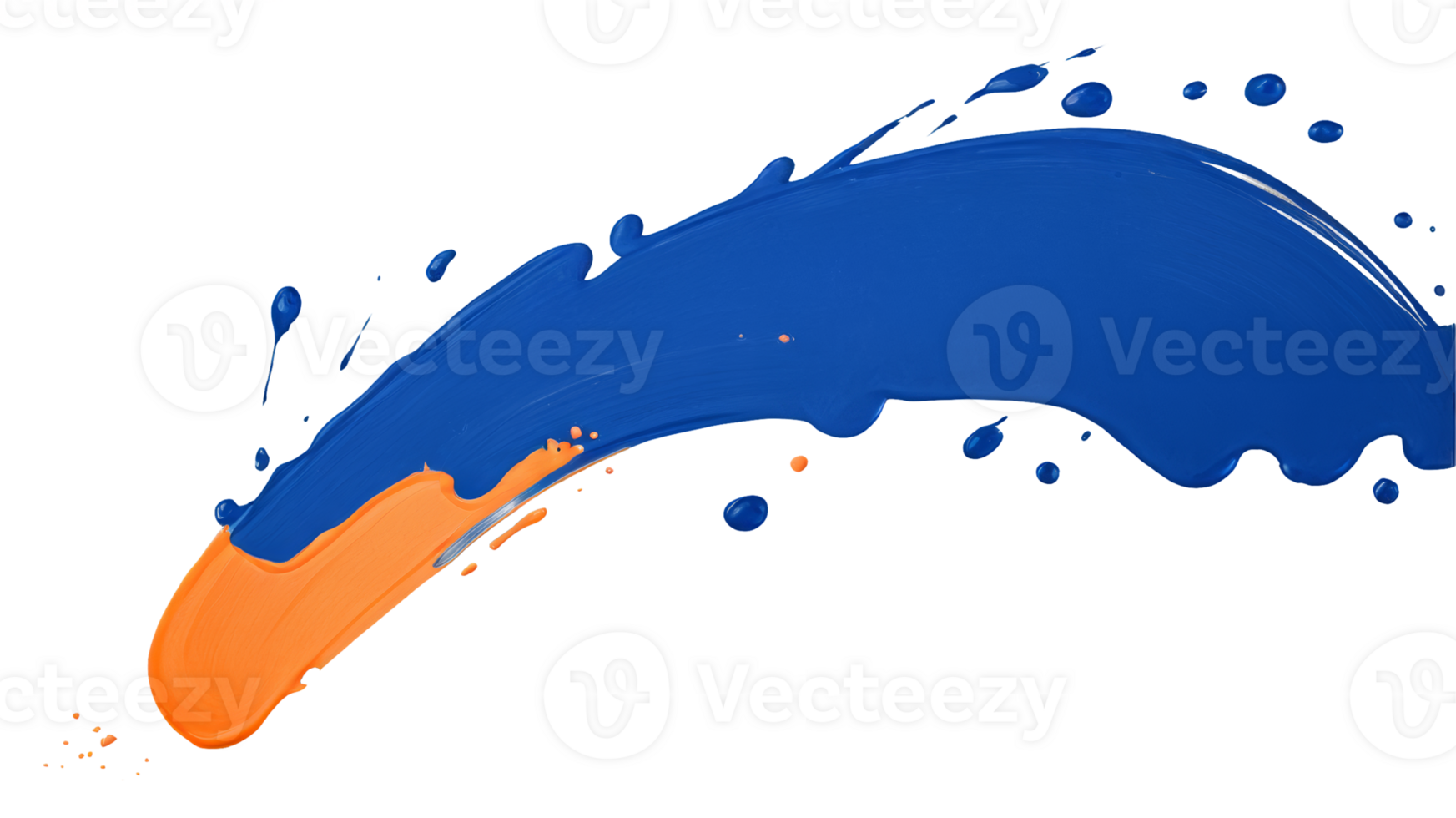 Blue ink brush stroke, isolated on transparent background. png