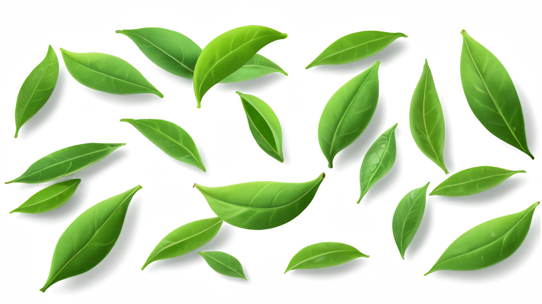 Green tea leaf isolated on transparent background png