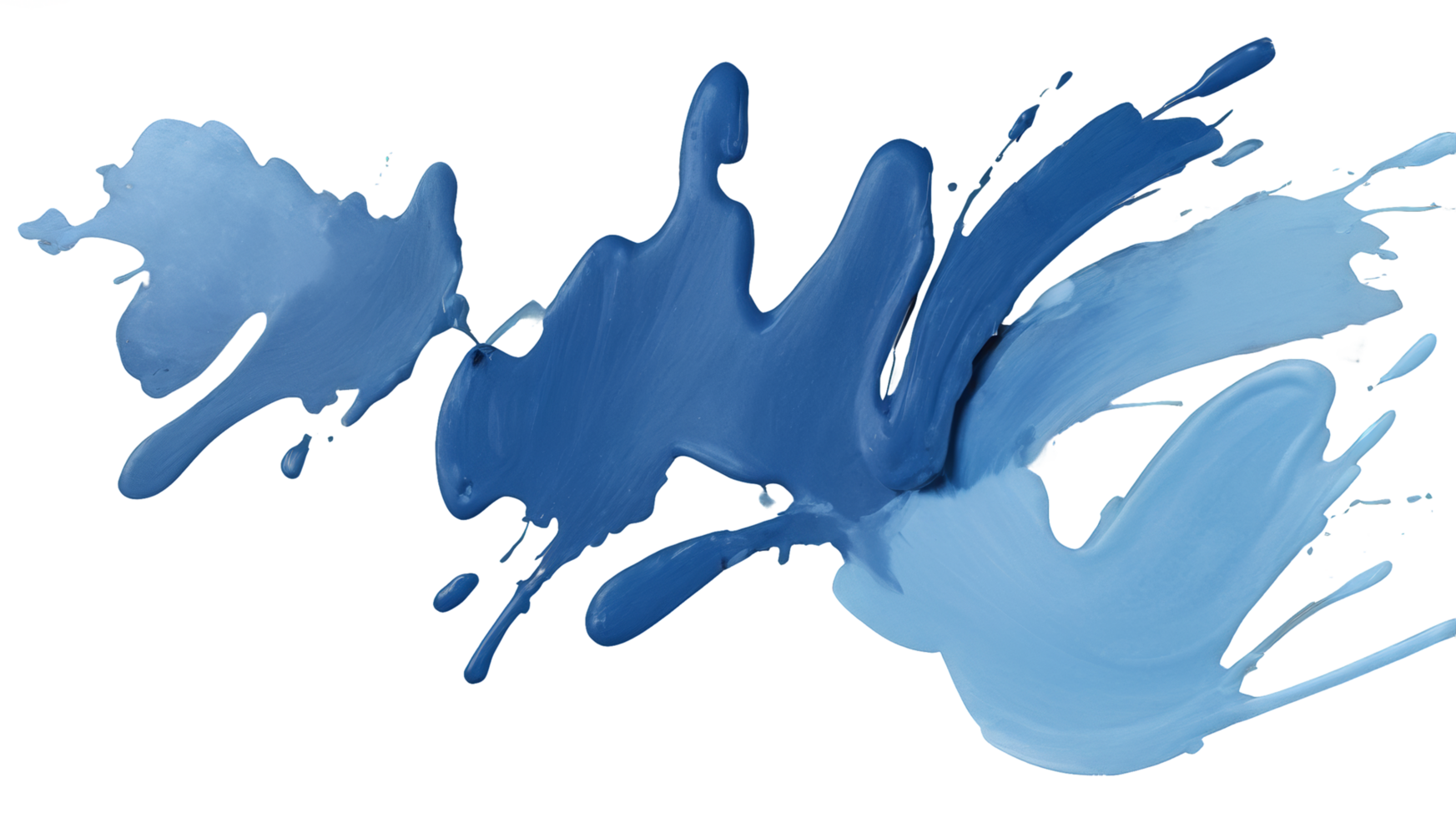 Blue ink brush stroke, isolated on transparent background. png