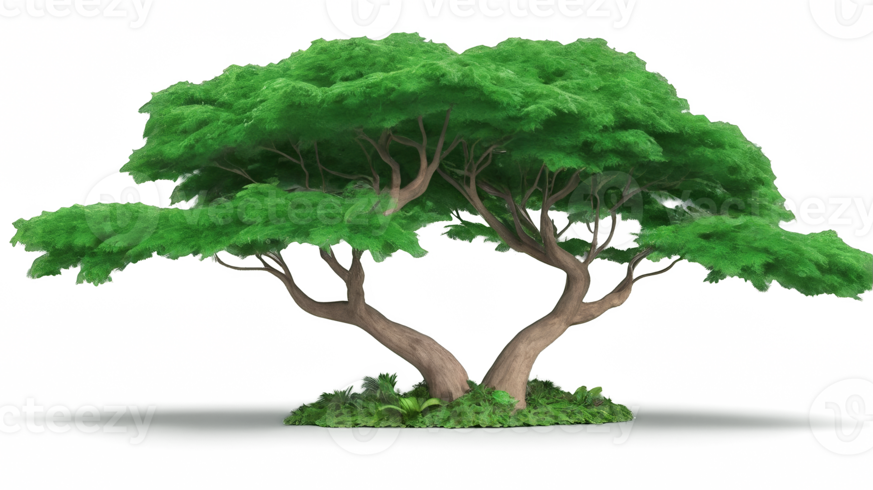3D Jungle trees on isolated transparent background png