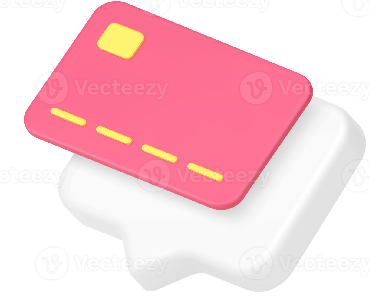 Card cashless e money payment service internet goods purchase quick tips alert 3d icon png