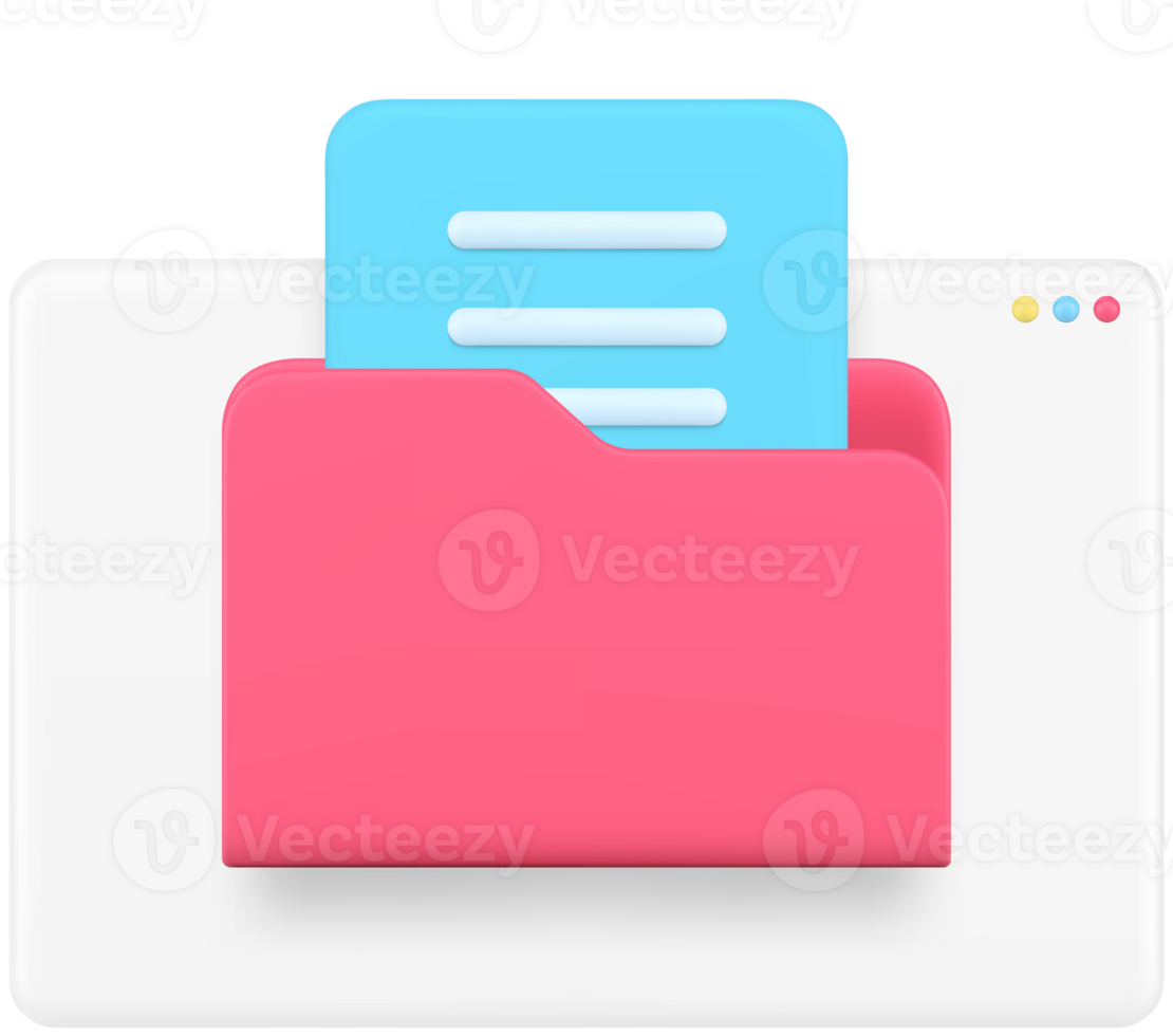 File folder info cloud storage organization internet archive data management 3d icon png