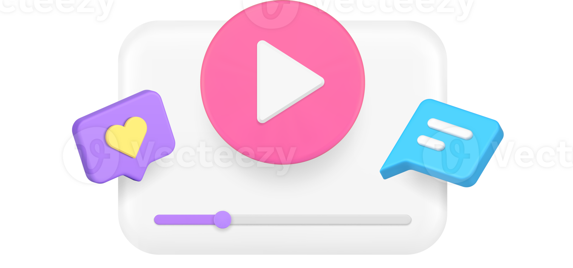 Multimedia Inhalt Durchsuche Audio- abspielen Taste Sozial Medien Netzwerk App 3d Symbol realistisch png