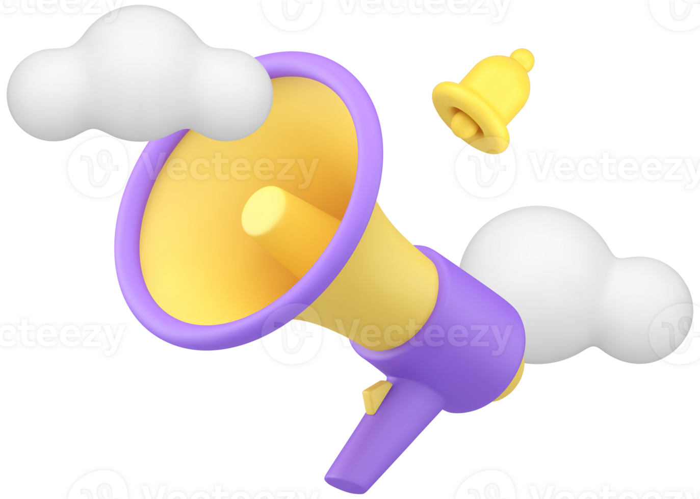 Marketing advertising announce commercial message loud broadcasting megaphone 3d icon png