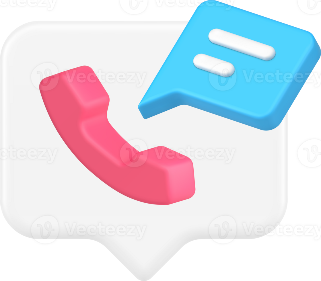 Phone call telephone chat helpdesk assistance quick tips application 3d icon realistic png