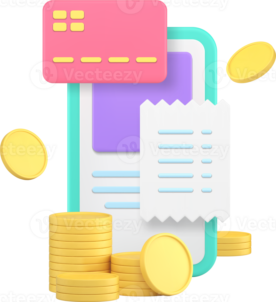 Internet payment online shopping order purchase smartphone application 3d icon realistic png