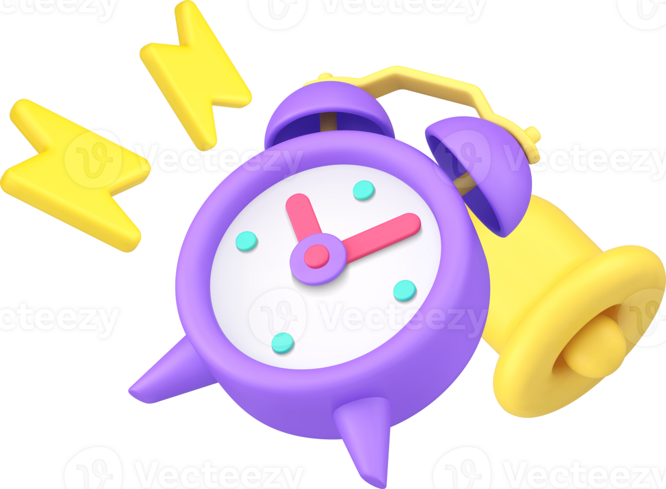 Alarm clock ring bell warning reminder call sound notification push tone signal 3d icon png