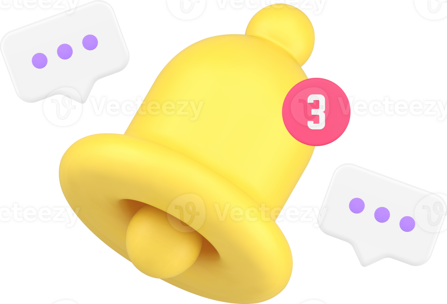 Chat message ring bell notification incoming email electronic mail inbox mailbox 3d icon png