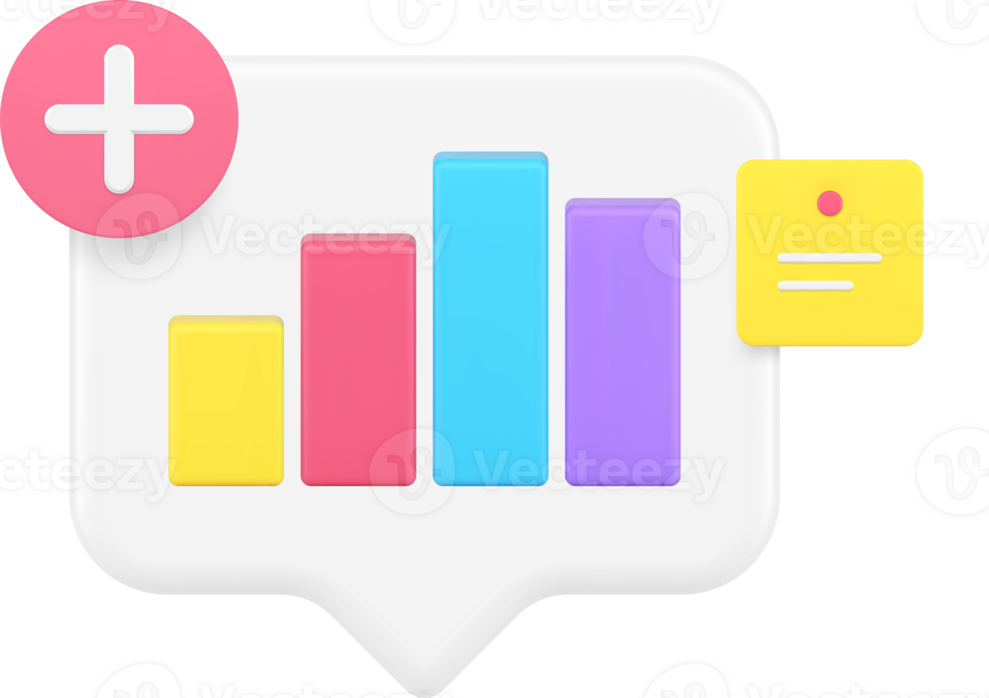 Bar diagram graph add quick tips management business analyzing 3d icon realistic illustration png