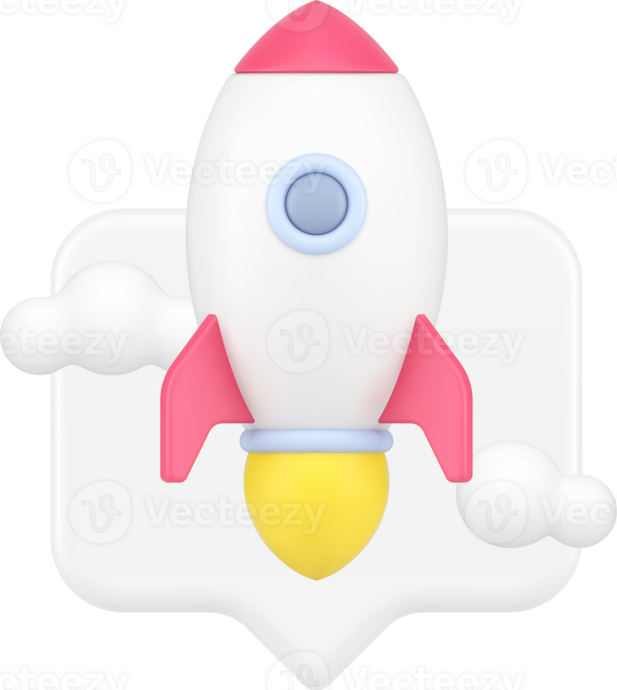 Business startup launching rocket quick tips start targeting marketing solution 3d icon png