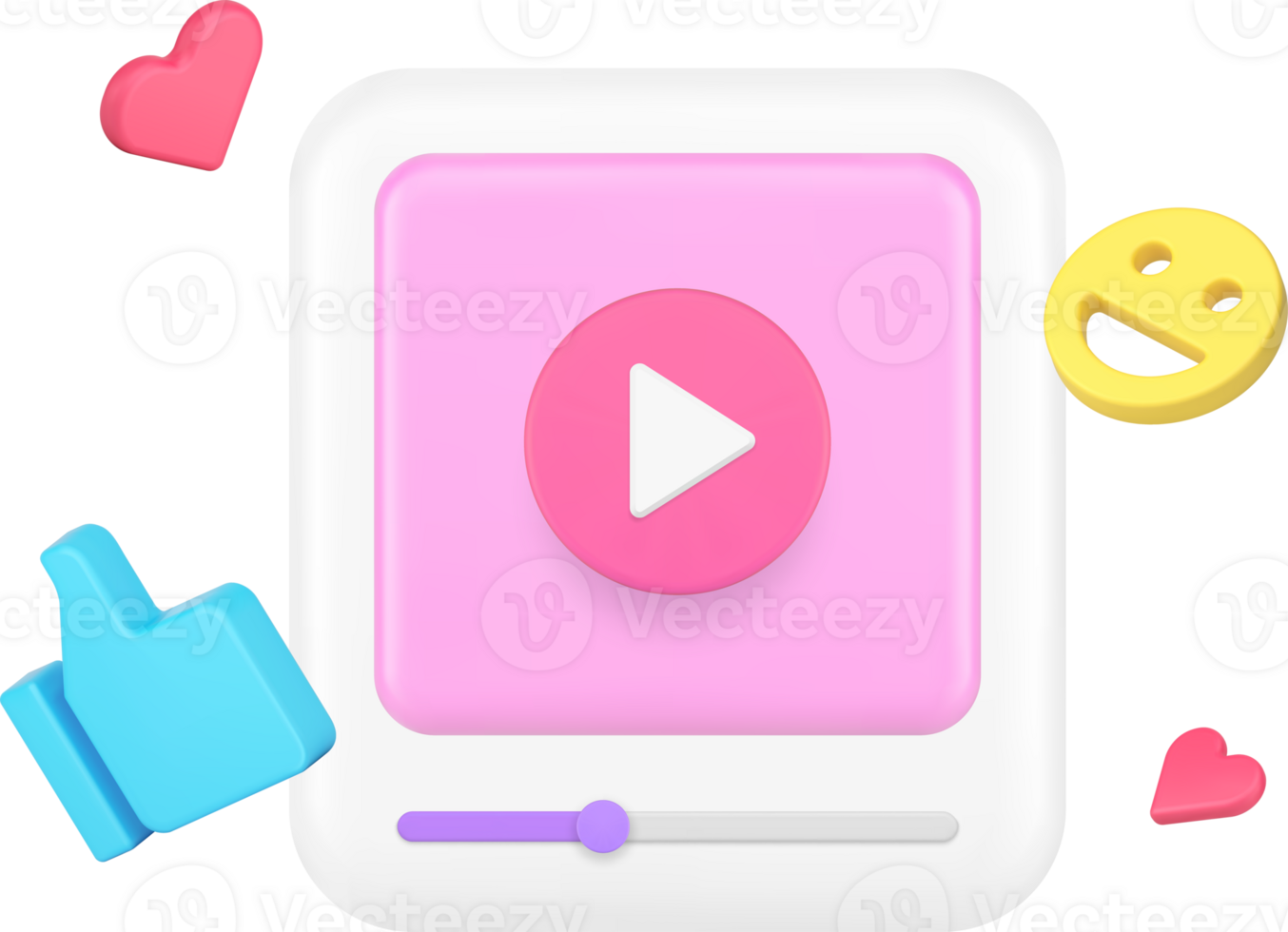player social media network entertainment content live broadcasting 3d icon realistic png