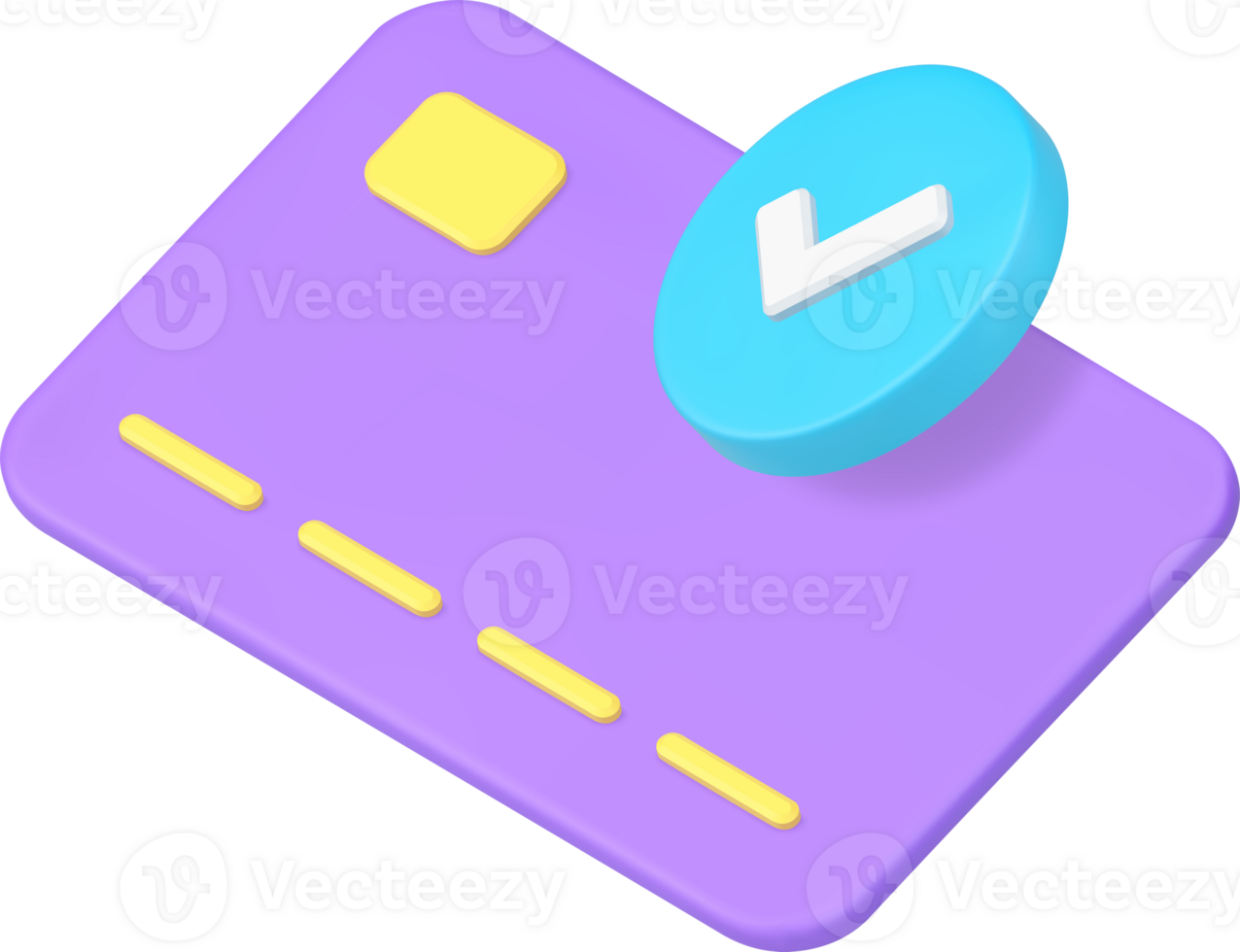 Credit debit card success payment financial transaction complete 3d icon realistic png