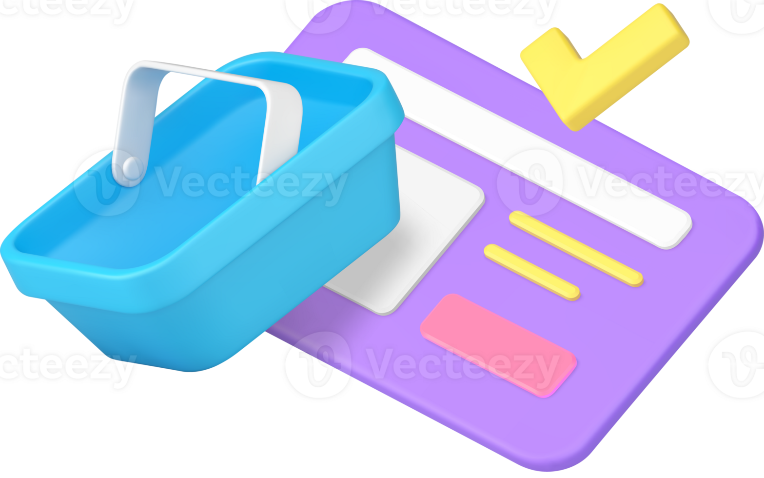 Online shopping grocery marketplace internet browser for goods searching 3d icon realistic png