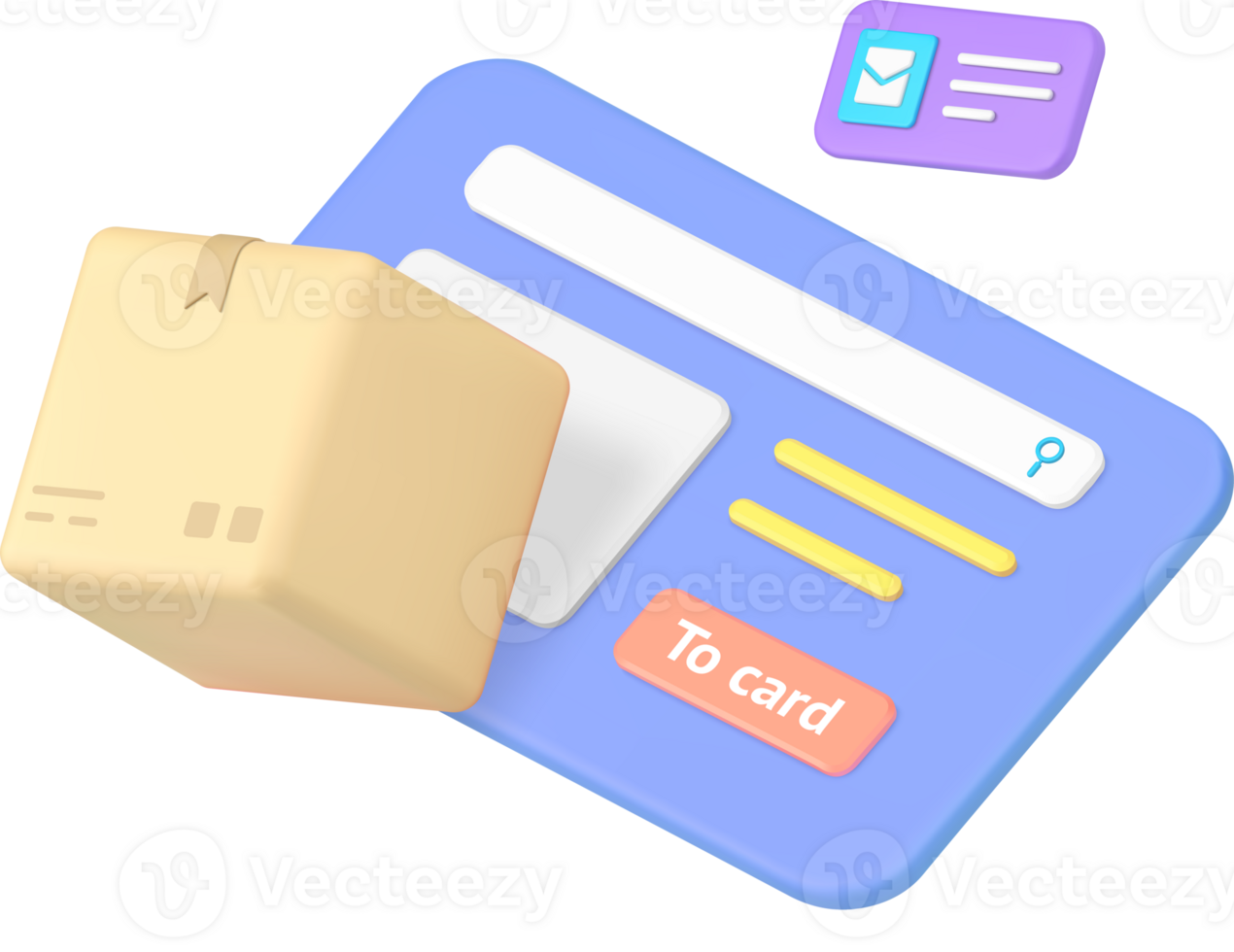 Shopping delivery service searching web form window cargo transportation 3d icon realistic png