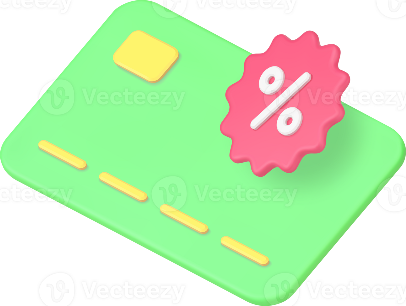 Cashback banking service card shopping sale award for e money payment 3d icon realistic png