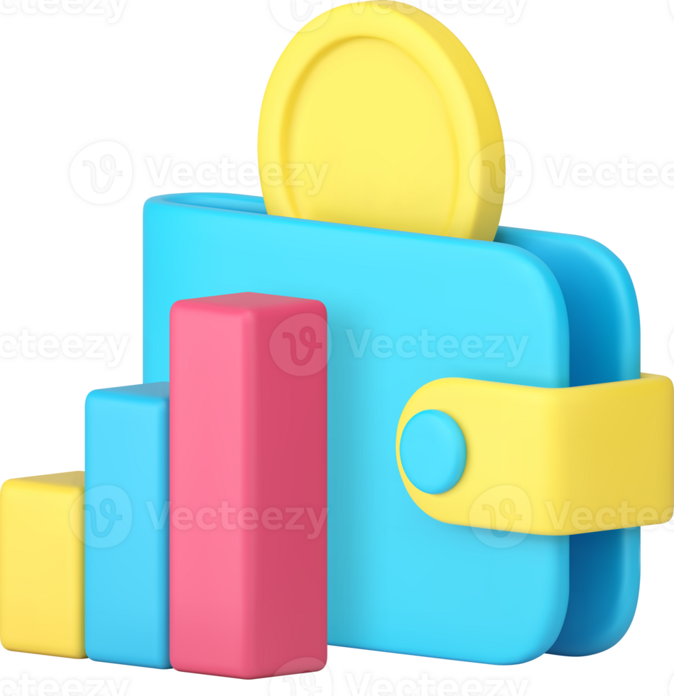 Budget management accounting and financial analyzing 3d icon realistic illustration png