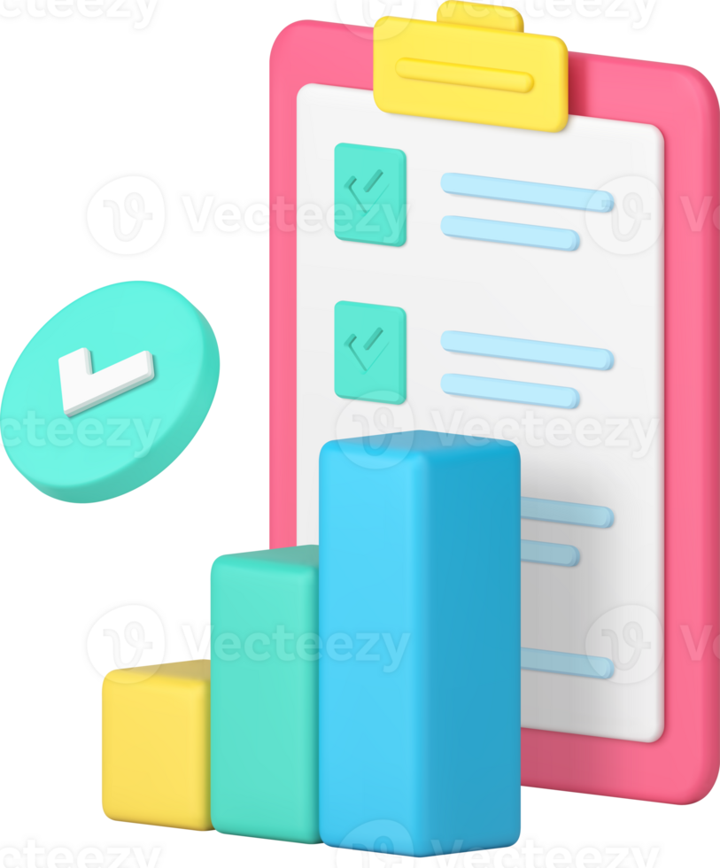 Time management success data analyzing efficient productivity control 3d icon realistic png