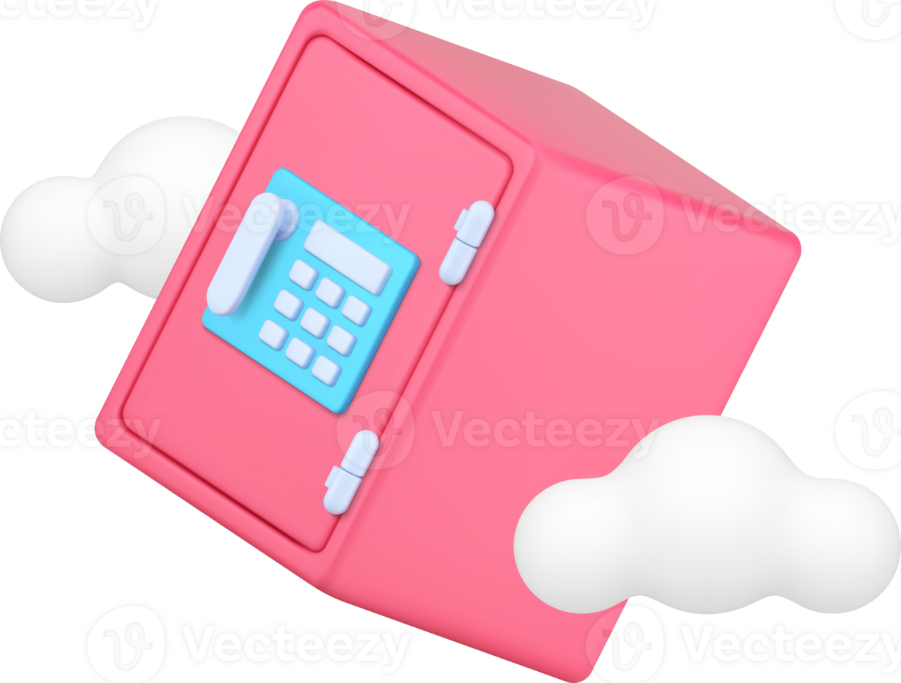 Banking safe financial money protection cloud savings storage 3d icon realistic illustration png