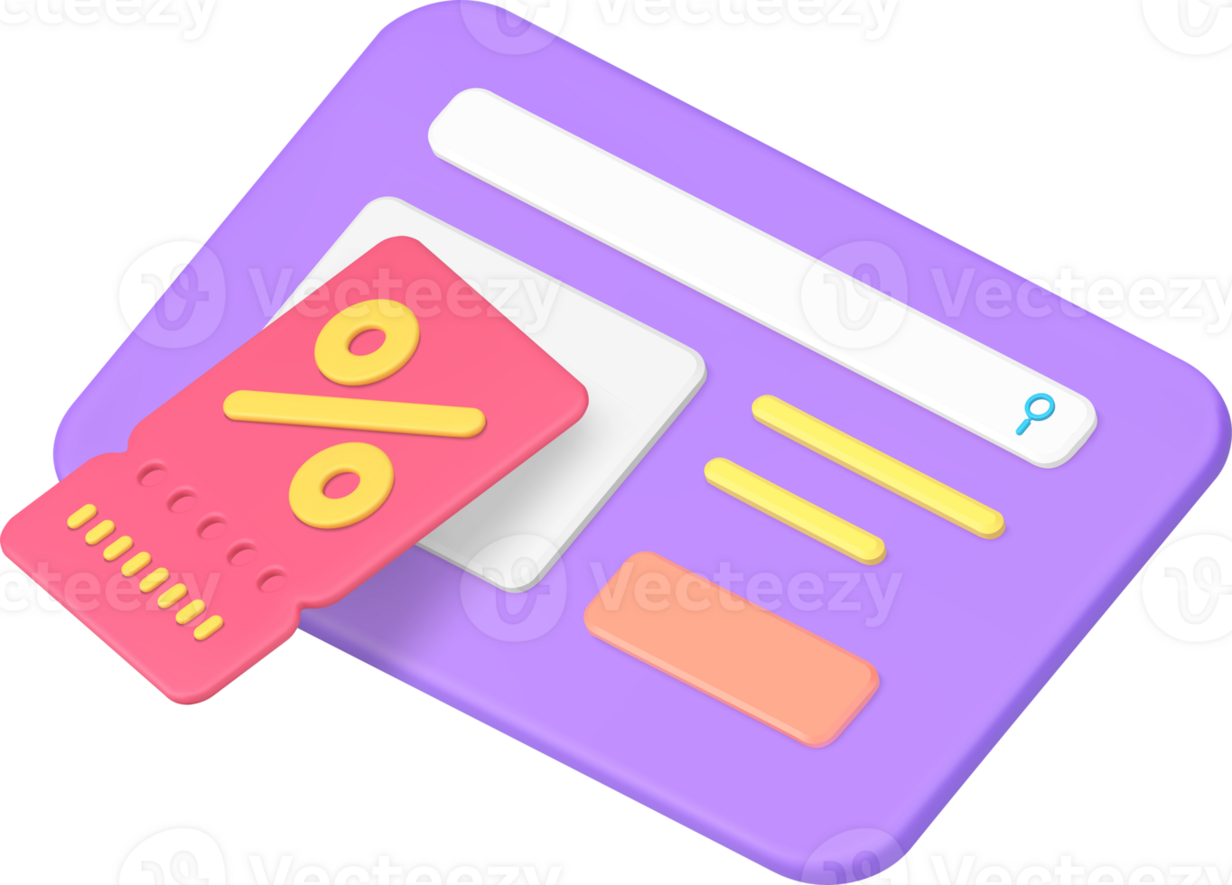 Online shopping sale discount marketplace order browser searching 3d icon realistic png
