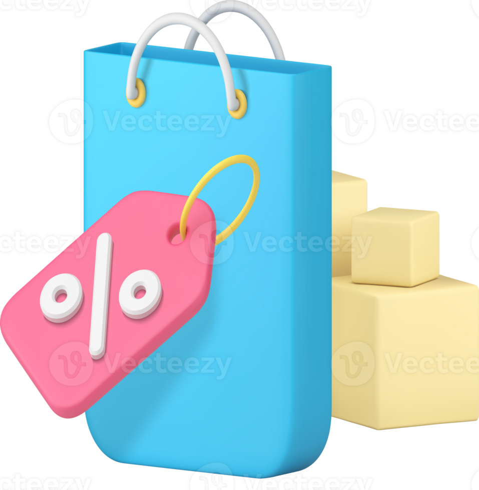 Shopping sale discount special offer order delivery commercial service 3d icon realistic png