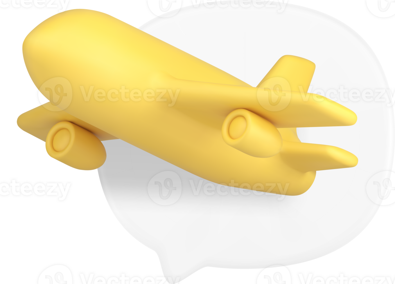 Travel plane assistance quick tips aircraft with speech bubble 3d icon realistic illustration png