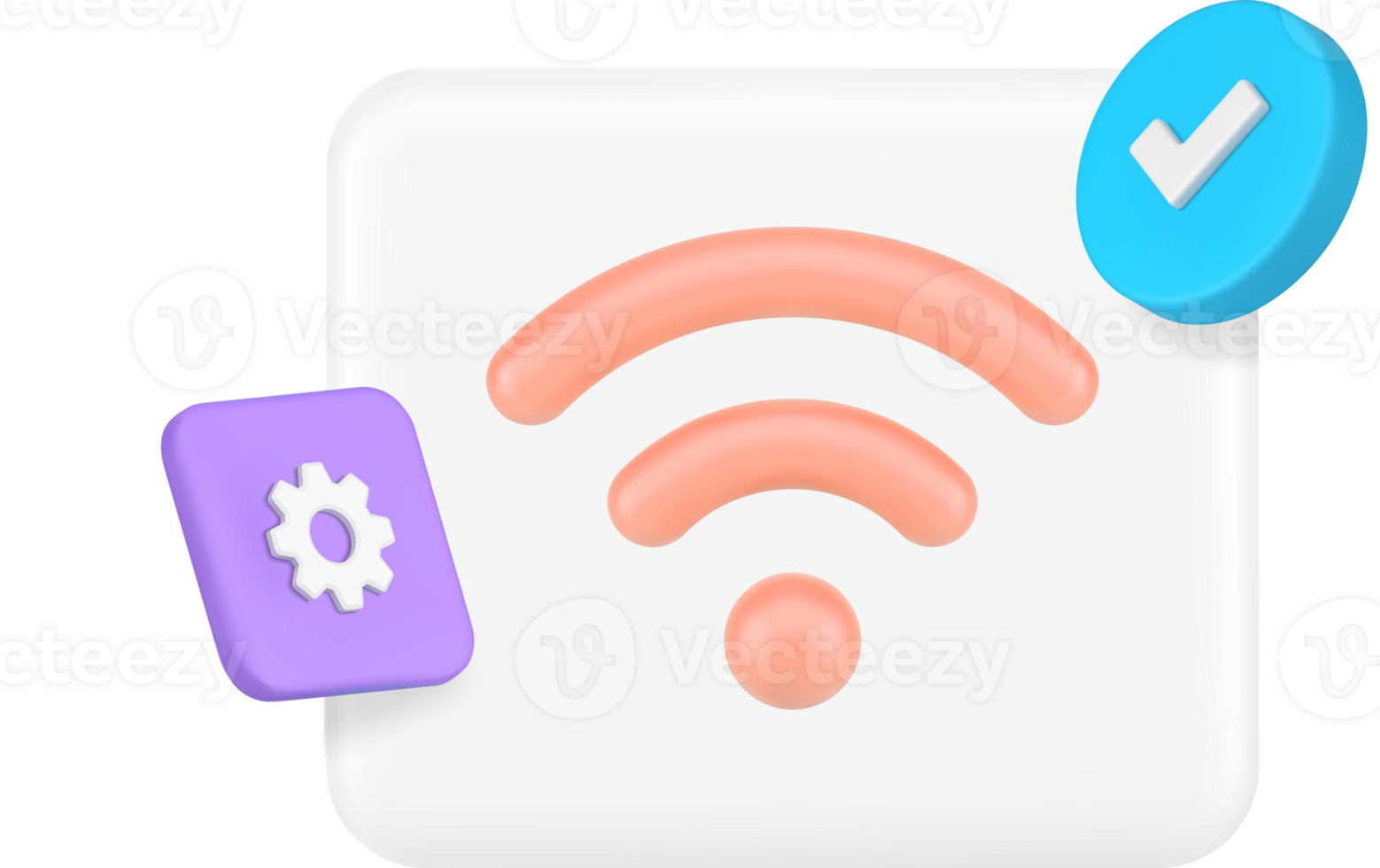 Wi fi wireless internet network success connection available access 3d icon realistic png
