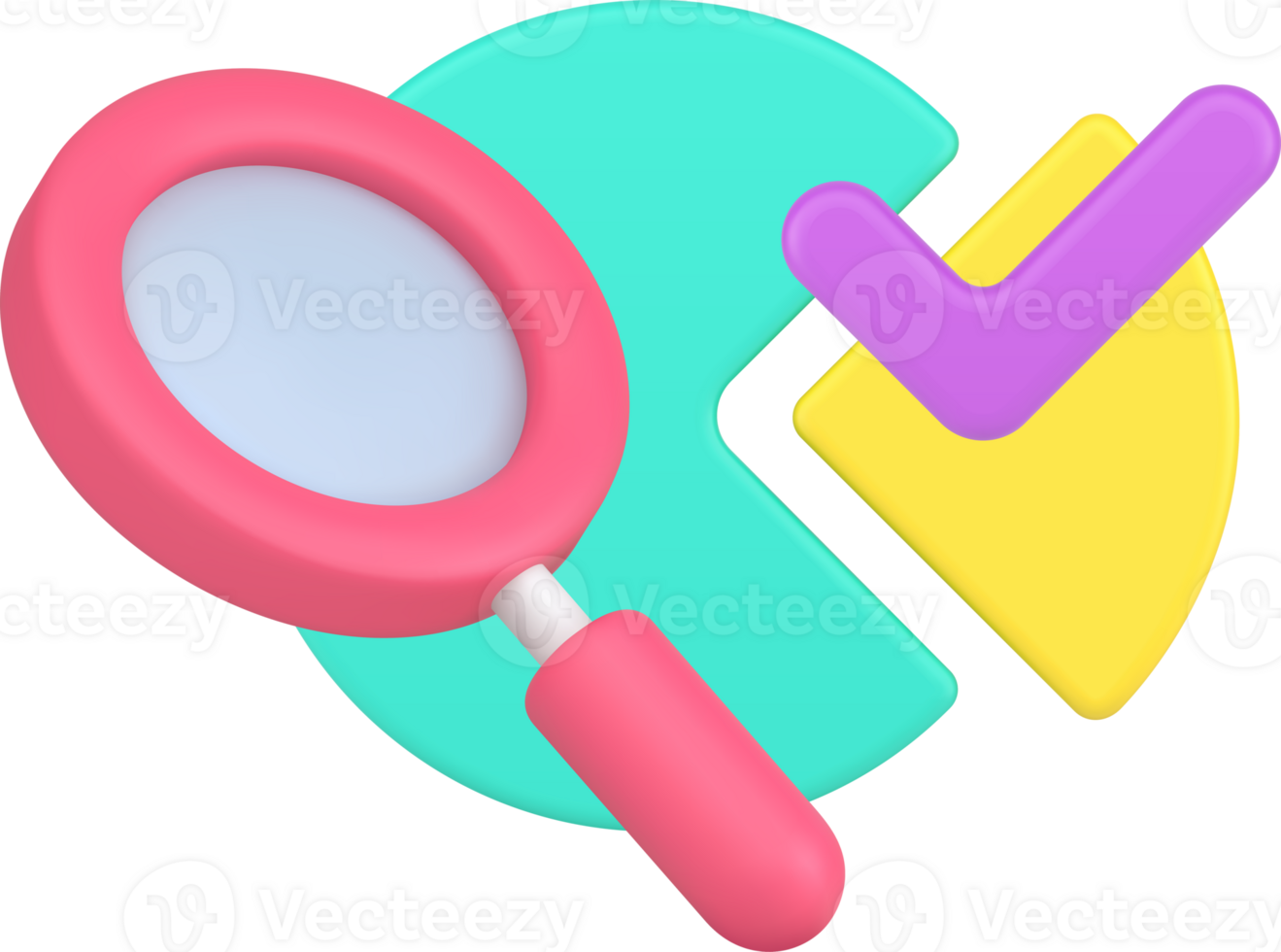 Analyzing profit growth of commercial company with graph and checkmark 3d icon isometric png