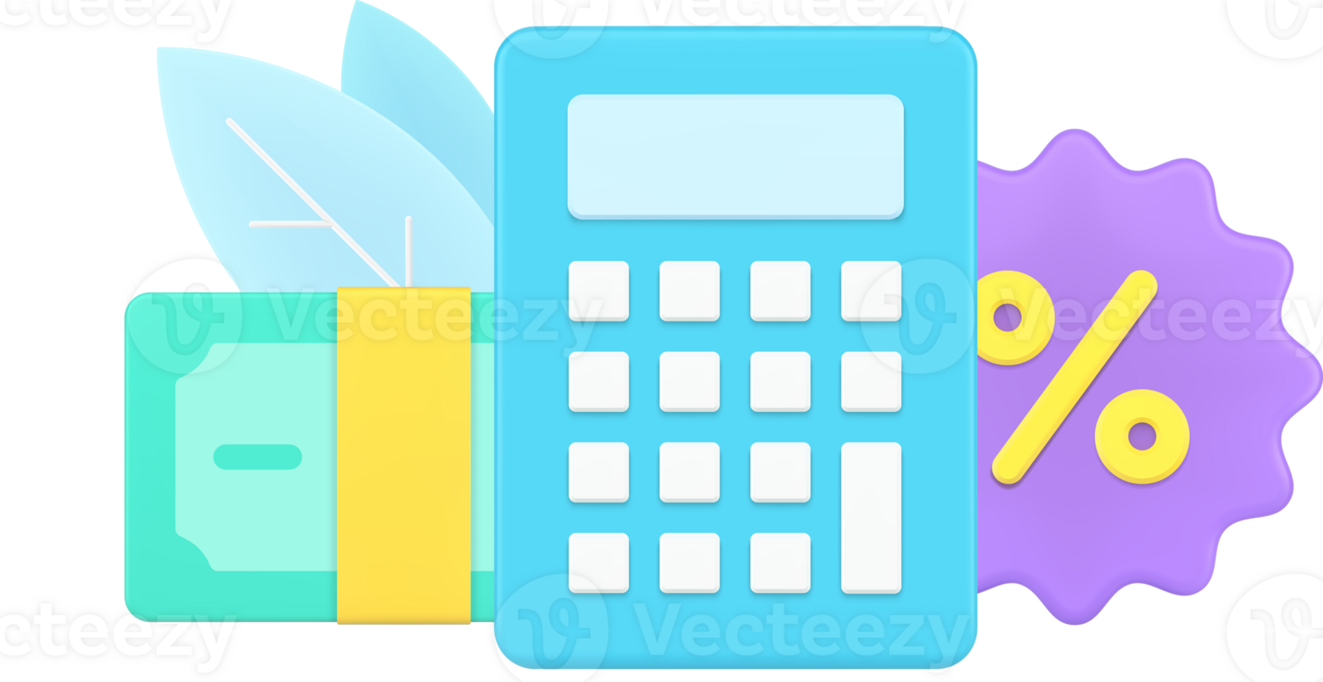 Counting percentage of regular mortgage payment with calculator and stack of cash currency dollar png